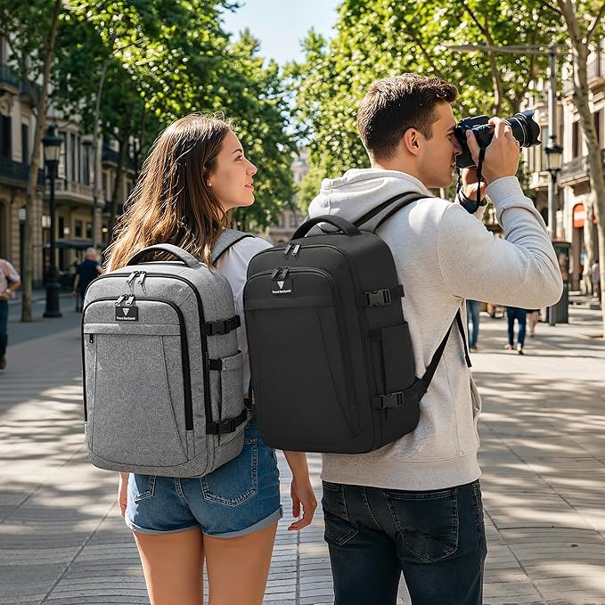 TILYMOL Travel Backpack for Women & Men - 15.6 inch Laptop Backpack Airplane Flight Approved, Large Carry On Anti-theft Bag for Travel Work Business Weekender