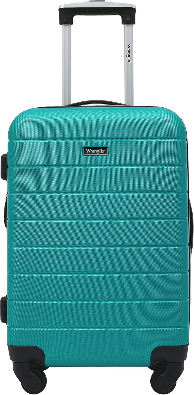 Wrangler Smart Spinner Hardside Luggage, 2 Piece Set, Teal