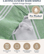 LANE LINEN Beach Towel - Pool Towels Oversized, Pre-Washed Extra Large Beach Towels, Sandless Beach Towel, Quick Dry Travel Towel, Large Pool Towel, 39"x71" - Jade Green