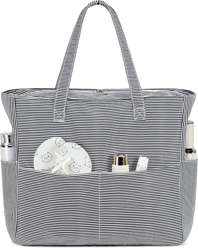 Bluboon Waterproof Beach Tote Pool Bags for Women Ladies Extra Large Carry On Bag With Wet Compartment for Weekender Travel