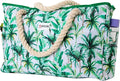 Beach Bag and Pool Bag Has Cooler Pocket, 7 Pockets Total, Zip Top. Family Size Waterproof Beach Tote