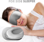 Sleep Eye Mask for Men Women, Sleeping Mask for Side Sleeper, Travel Blackout Night Blindfold Eye Shade Cover with Adjustable Strap (Ash Grey)