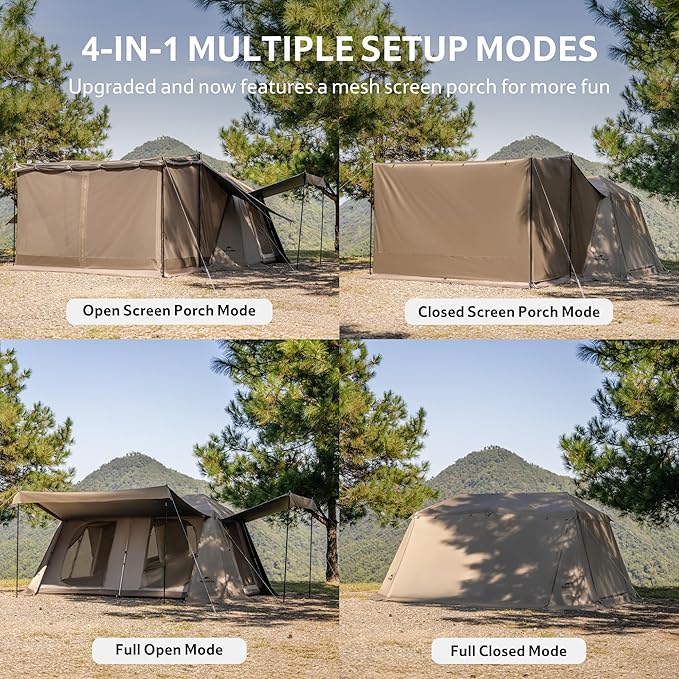Naturehike Village Instant Tent, Camping Tent with Full Rainfly, Waterproof Large Cabin Tents for Car Camping