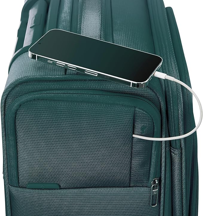 Samsonite UpLIFT Lightweight Medium Checked Softside Luggage with Spinner Wheels - Expandable - Airline-Approved, Polyester Soft Suitcase for Ultra Light Travel - Emerald Green