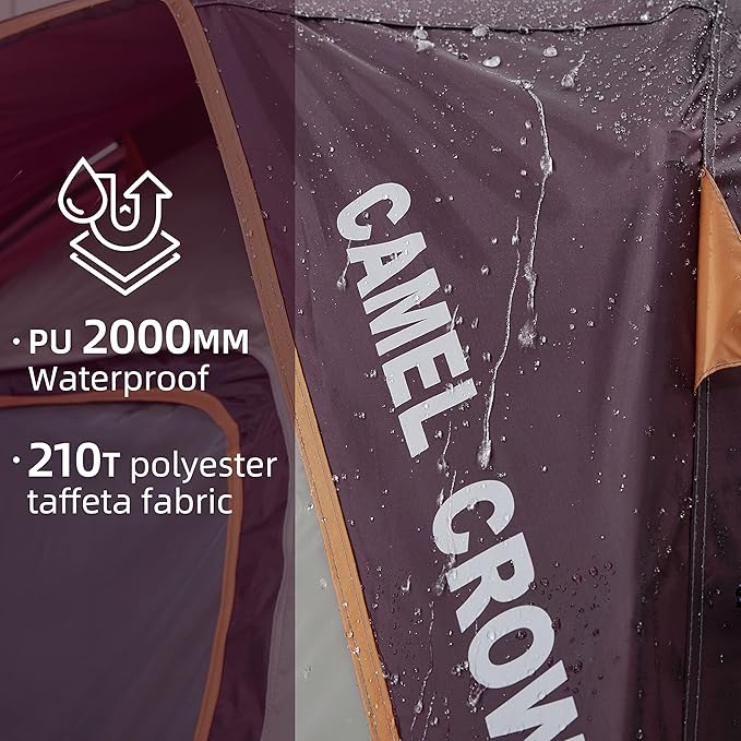 CAMEL CROWN Tents for Camping 4/8 Person Waterproof Tent Quick Setup Folding Outdoor Backpacking Tents Family Hiking
