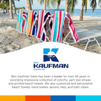 Kaufman - Joey Velour Colored Classic Multi-Color Stripe Beach & Pool Towel - Large 100% Combed Cotton Beach Towel - Soft & Absorbent Colorful Towels - 32" x 62" - 24 Pack