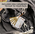 ReferenceReady Outdoor Knots Pocket Guide - Waterproof Knot Tying Cards with Mini Carabiner, 22 Rope Knots for Camping, Backpacking, Scouting and Wilderness Survival
