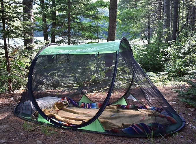 SANSBUG Screen Tent for One Person (Instant Pop up, Strong No-See-um Mesh, Durable Tarp Floor)