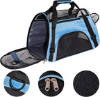 MuchL Pet Carrier Cat Cattier Soft-Sided Carriers for Small Medium Cats Dogs Puppies Pet Carrier Airline Approved Cat Dog Pet Travel Carrier (Medium, Blue)