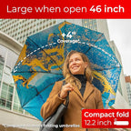 TUMELLA Inverted Windproof Umbrella, Large, Strong, Light, Portable, Automatic Reverse Folding Rain Umbrella, Durable Premium Grip, Fits Car & Backpack