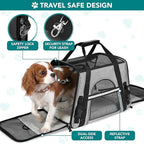 PetAmi Airline Approved Pet Carrier for Cats & Small Dogs, Soft Sided TSA Travel Carrier Bag with Sherpa Bed, Breathable Mesh Ventilation, Collapsible Bowl, Fits Under Seat, Up to 18 lbs, Large Gray