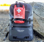 Breakwater Supply™ Waterproof First Aid Kit Dry Bag Bug Out Bag Preloaded with Emergency Survival Prepper Supplies for Boating, Camping, Fishing + Carabiner, Floating, Reflective, AFAK/IFAK Trauma Kit