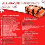 Fully Stocked EMT Trauma Bag – Tactical First Responder Medical Kit with Tourniquet, Chest Seals, Bleeding Control, Gauze, Shears & Bandages – Orange