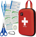 Avalanche 53 Pieces First Aid Kit, Compact Emergency Supplies Kit for Home, School, Car, Travel, Sports or Camping in Hard Shell Foam Case, Portable Mini First Aid Kit, Red