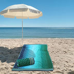 COTTON CRAFT Oversized Beach Towels - 2 Pack XXL 35x84 - The Big Kahuna 7 Foot Extra Large Beach Blanket Towel - Big & Tall - 100% Cotton Jacquard Velour Soft Luxury Towel - Pool Bath - Blue Tiles