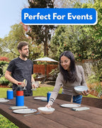 PartyPrints 25 Pack Cerulean Blank Can Cooler Sleeves, Customizable Bulk Insulated Foam for Beer, Collapsible Plain Drink Holder, Cold Soda Insulator, 12oz Regular, 16oz Tall Cans