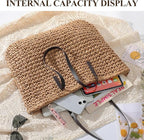 Trifabricy Beach Bags for Women, Large Beach Bag, Woven Straw Tote Bags Waterproof, Weaving Swim Shopping Travel Bag
