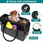 PetAmi Dog Purse Carrier for Small Dogs Cats, TSA Airline Approved Soft-Sided Pet Carrier with Pockets, Ventilated Travel Tote Bag with Bed & Shoulder Strap, Puppy Kitten, Max 12 lbs, Heather Charcoal