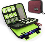 Luxtude Electronic Organizer Travel Case Large, Cord Organizer Travel, Large Cable Organizer Bag, Tech Bag for Cable Storage/Cord Storage/iPad Pro(up to 11")/Wall Charger/Electronic Accessories, Red
