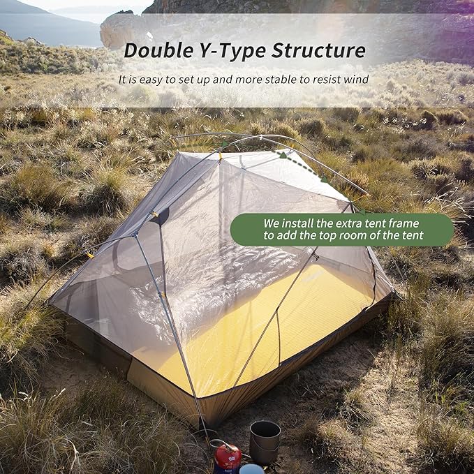 Naturehike Mongar Backpacking Tent, 3 Season Ultralight Lightweight Double Layer Free Standing Tents for Camping Hiking Cycling