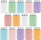 Blank Beer Can Cooler Sleeves (14-Pack) Soft Insulated Beer Cozy for Cans - HTV Friendly Plain Coolies in Bulk for Beer Cans & Bottles - Can Cozy Sublimation Blanks for Vinyl Projects & Wedding Favors