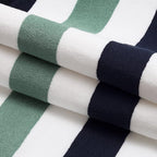 Laguna Beach Textile Co. Striped Cabana Beach Towel - Oversized, Plush 630 GSM Cotton - Midnight Blue & Seafoam Green
