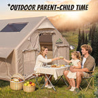 Inflatable Tent with Skylight, Quick Setup Blow Up Tents with Pump, Hot Tent with Stove Jack, Waterproof Oxford Inflatable House for Camping, Air Glamping Tents for Camping Adult 8-12 Person