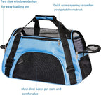 MuchL Pet Carrier Cat Cattier Soft-Sided Carriers for Small Medium Cats Dogs Puppies Pet Carrier Airline Approved Cat Dog Pet Travel Carrier (Medium, Blue)