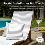 Black & White Brands Brazilian Beach/Pool Towel Pillow Case 17.7"x17.7" - Ultimate Absorbent Luxury 100% Cotton Wave (2 Pillow Cases, Gray Poly Pinstripe)