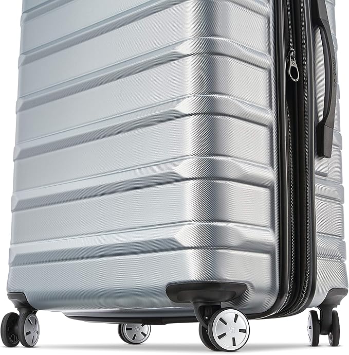 Samsonite Omni 2 Hardside 2 Piece Set - Includes Global Carry-On & Large Checked Suitcases - 360° Dual Spinner Wheels - Integrated TSA Lock & Expansion - Amazon Exclusive - Arctic Silver