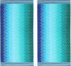 COTTON CRAFT Oversized Beach Towel - 2 Pack 35 x 70 Big & Huge Towel Set - 100% Cotton - Pool Picnic Bath Towel - Plush Terry Jacquard Velour 450 GSM Thick Super Soft Absorbent Luxury - Blue Tiles