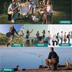 ALEVMOOM 2025 XXL 19.7" Collapsible Stool with Cushion, Capacity 1000lbs Portable Stools for Adults Heavy Duty, Adjustable Height Telescoping Folding Stool, for Outdoor Camping Travel Hiking Fishing