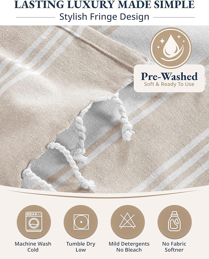 LANE LINEN Beach Towel 4 Pack, Oversized Beach Towels for Adults, Lightweight Travel Beach Towels, Pre-Washed for Soft Hand Feel, Quick Dry Beach Towels, 39"x71" - Beige