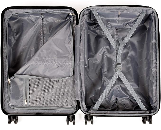 NONSTOP NEW YORK Luggage Expandable Spinner Wheels hard side shell Travel Suitcase Lightweight, TSA Lock, Double USB Port (Teal, Carry-On 20-Inch)