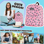 Minecraft Backpack for Boys Kids Teens Adjustable Straps Front Pocket Daypack Backpacks for Sports Gym School Gamer Gifts (Pink)