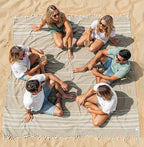 LANE LINEN Picnic Blankets - Turkish Beach Blanket Sandproof with Lightweight Quick Dry Design, 82"x82", Beach Summer Vacation Essentials for Relaxing, Park Outings or Yoga Mat – Beige