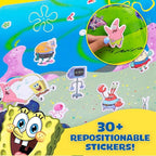 Spongebob Puffy Sticker Playset, Includes Over 30 Reusable Stickers & Play Scenes, Reusable Travel Activity Book for Kids, Toddler Activity Book, Toddler Travel Toy Ages 3+
