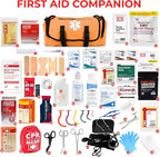 Fully Stocked EMT Trauma Bag – Tactical First Responder Medical Kit with Tourniquet, Chest Seals, Bleeding Control, Gauze, Shears & Bandages – Orange