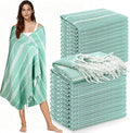 YSYJ 24 Pack Turkish Beach Towel 36"x71" Beach Towels Oversized Bath Towels Sand Free Quick Dry Turkish Towel Bulk Extra Large Pool Blanket Teal