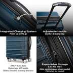 Samsonite Omni 2 Global Carry-On Spinner Luggage - Compact Size For International Travel - Airline-Approved - Features Expandable Polycarbonate Shell, 360° Wheels, USB Power Hub - Nova Teal