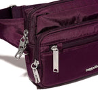 Baggallini Securtex Anti-theft Belt Bag 8.8"x5.5" Crossbody Fanny Pack for Women RFID Wallet Locking Zipper Travel Purse