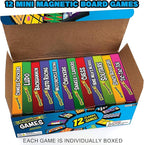 Gamie Magnetic Board Travel Games for Kids, Includes 12 Retro Fun Games - 5" Compact Design, Individually Boxed Travel Essentials for Kids Road Trip/Airplane/Camping, Stocking Stuffers for All Ages