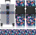 Slohif Luggage Straps for Suitcases Travel Belt Accessories Luggage Connector Identifiers 2 Pack Over Handle with Buckle Unique Nylon Adjustable Strap for Sleeping Bag Car Seat Floral
