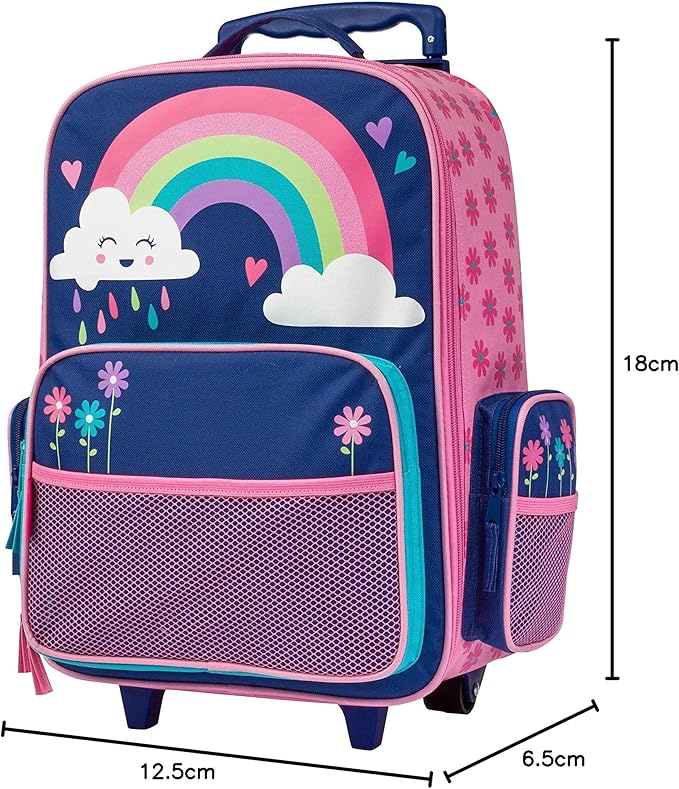Stephen Joseph Kids Classic Rolling Luggage, Kids Luggage, Toddler Rolling Travel Carry On, Kids Suitcase with wheels,