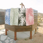 Laguna Beach Textile Co. Tropical Cabana Beach Towel - Oversized, Plush 630 GSM Cotton - Agave Vanilla