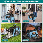 PetAmi Airline Approved Pet Carrier for Cats & Small Dogs, Soft Sided TSA Travel Carrier Bag with Sherpa Bed, Breathable Mesh Ventilation, Collapsible Bowl, Fits Under Seat, Up to 18 lbs, Large Blue