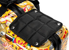 Younglingz LIL FLYER GO V2 x Emoji Ride On Suitcase for Kids | Carry On Luggage with Toddler Seat, Foldable Handlebars, Pedals, and Removable Wheels | Holds up to 80 lbs | Yellow Emoji | Ages 2-6