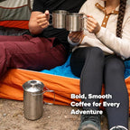 Coghlan's Stainless Steel French Press Coffee Maker – 4-Cup (32 oz), Campfire & Stovetop Safe, Portable & Durable – Fine Mesh Filter, Folding Handle, Dishwasher Safe – For Camping, Travel, or Home