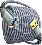 AINOPE USB Extension Cable 10FT,USB Extender,USB 3.0 Extension Cable, Male to Female Cord High Data Transfer Compatible with Webcam,USBKeyboard,Flash Drive,Hard Drive,Printer,Grey