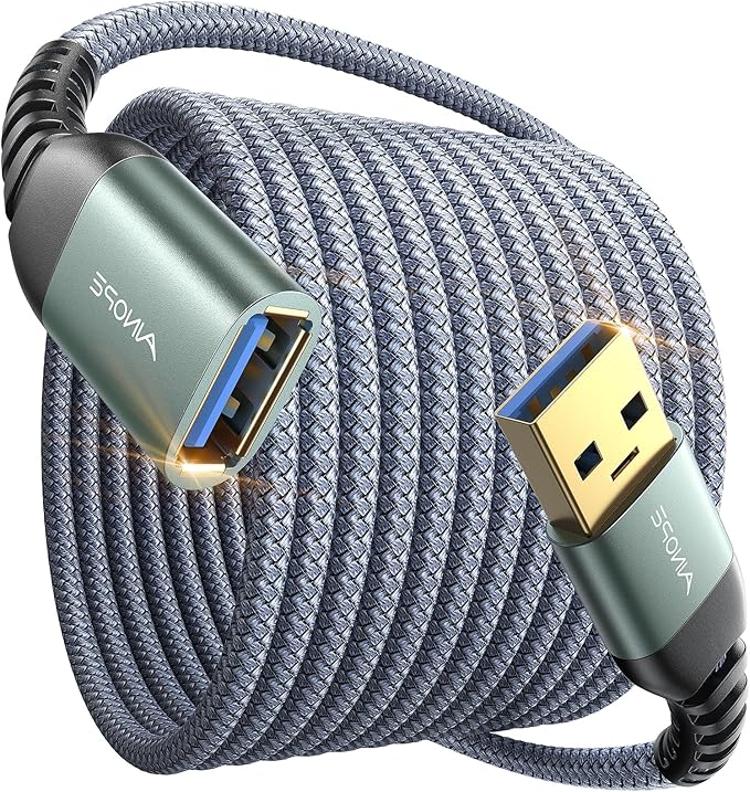 AINOPE USB Extension Cable 10FT,USB Extender,USB 3.0 Extension Cable, Male to Female Cord High Data Transfer Compatible with Webcam,USBKeyboard,Flash Drive,Hard Drive,Printer,Grey